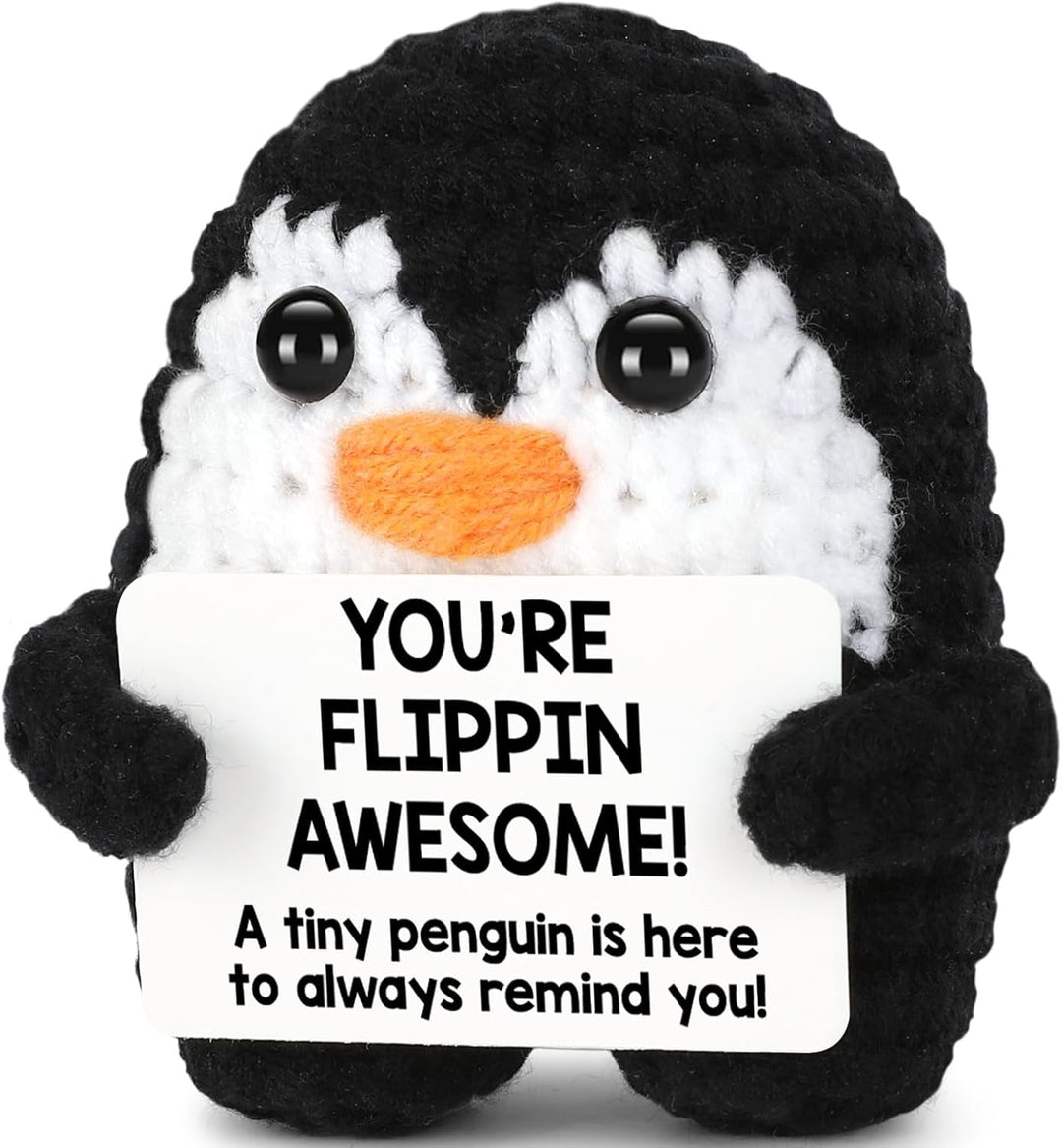 Gifts for Him Her Boyfriend Girlfriend Birthday Christmas, to My Love Handmade Crochet Penguin, Wedding Anniversary Valentines Gift for Women Men, Romantic I Love You Gift for Couples Wife Husband