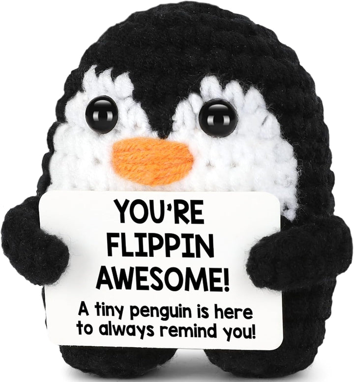 Gifts for Him Her Boyfriend Girlfriend Birthday Christmas, to My Love Handmade Crochet Penguin, Wedding Anniversary Valentines Gift for Women Men, Romantic I Love You Gift for Couples Wife Husband