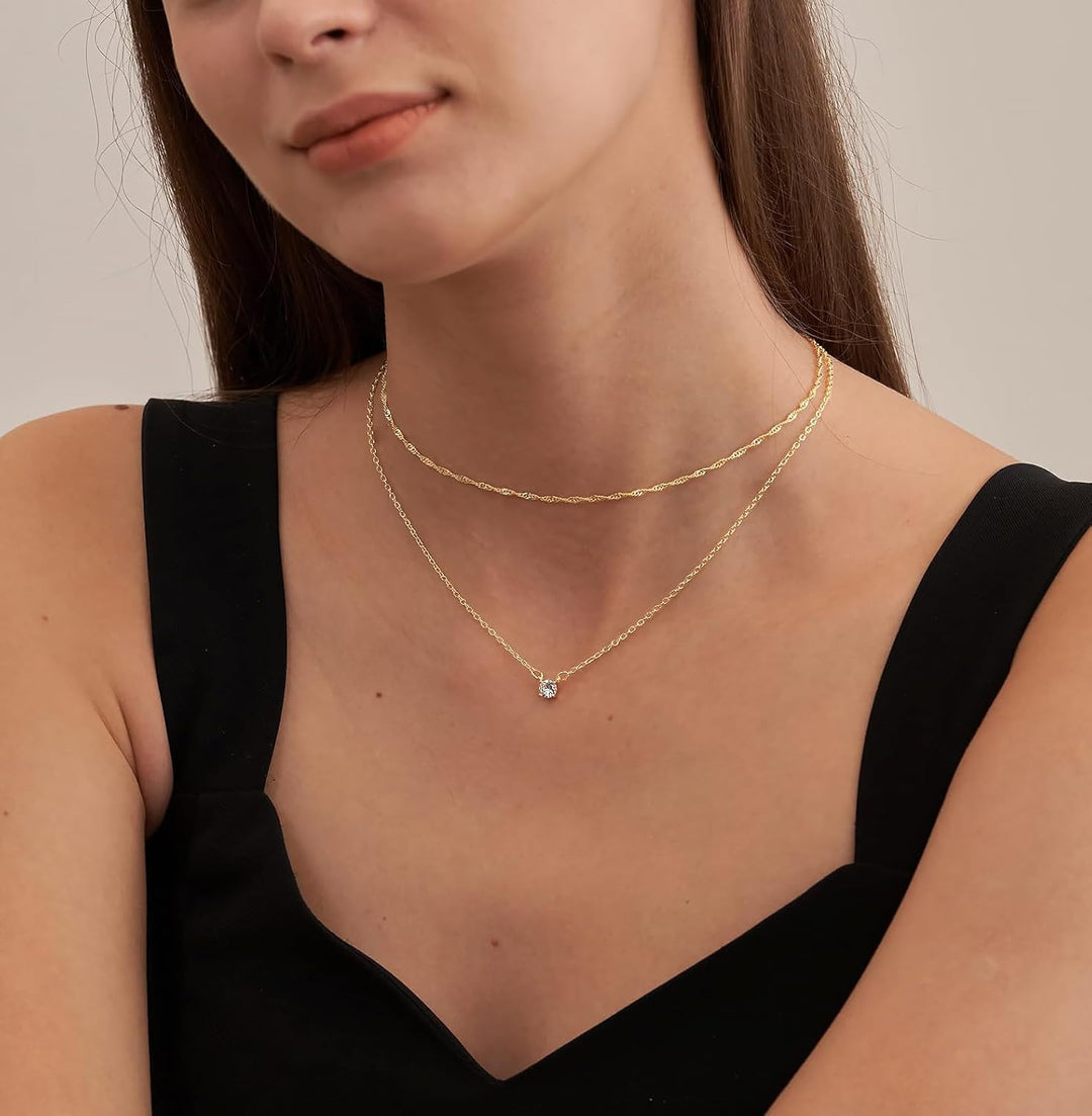 14K Gold Plated Layering Necklace
