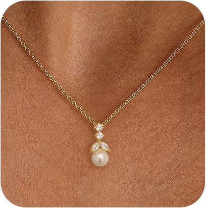 Pearl Necklaces 14K Gold Plated 