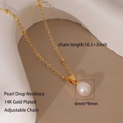 Pearl Necklaces 14K Gold Plated 