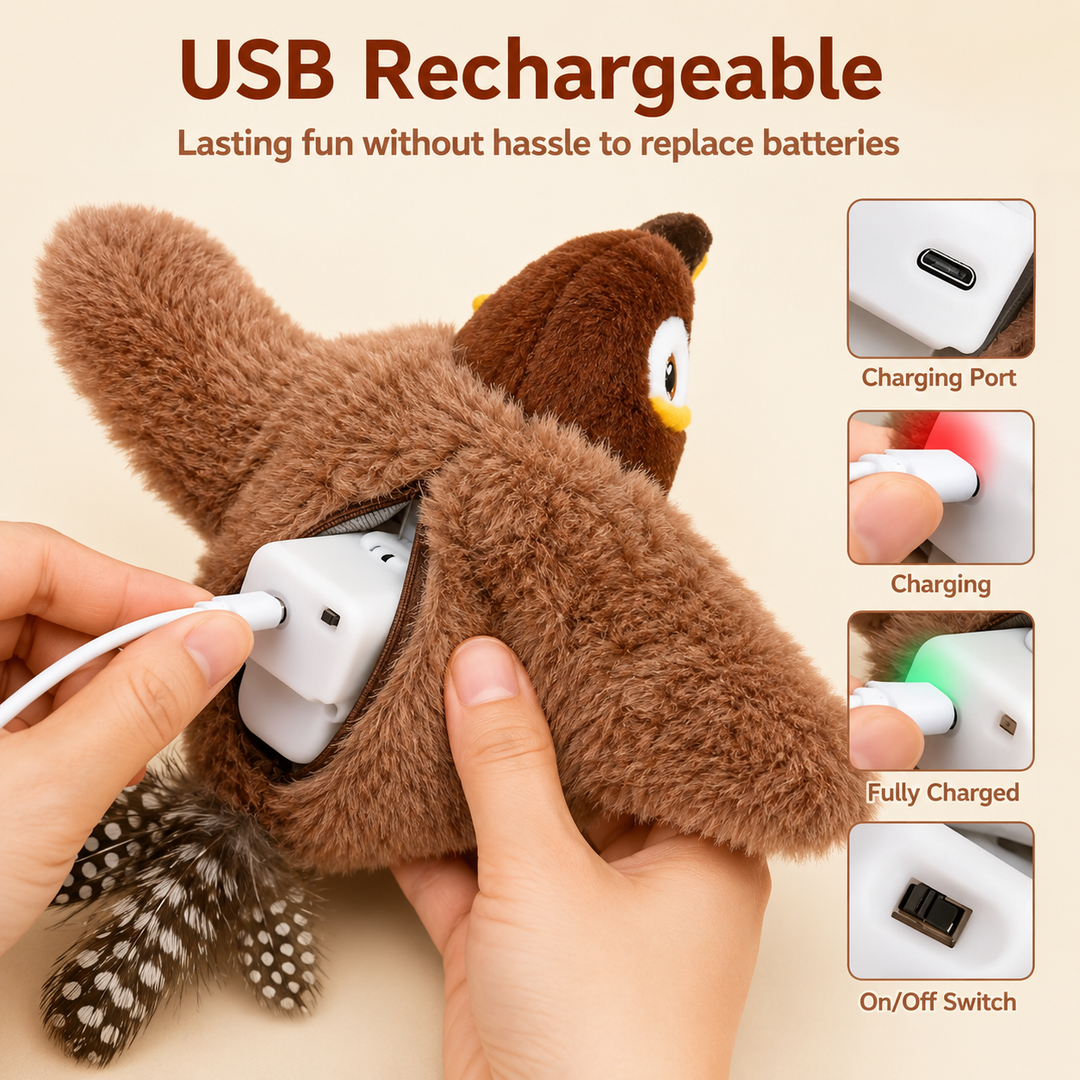 Plush Bird Cat Toy