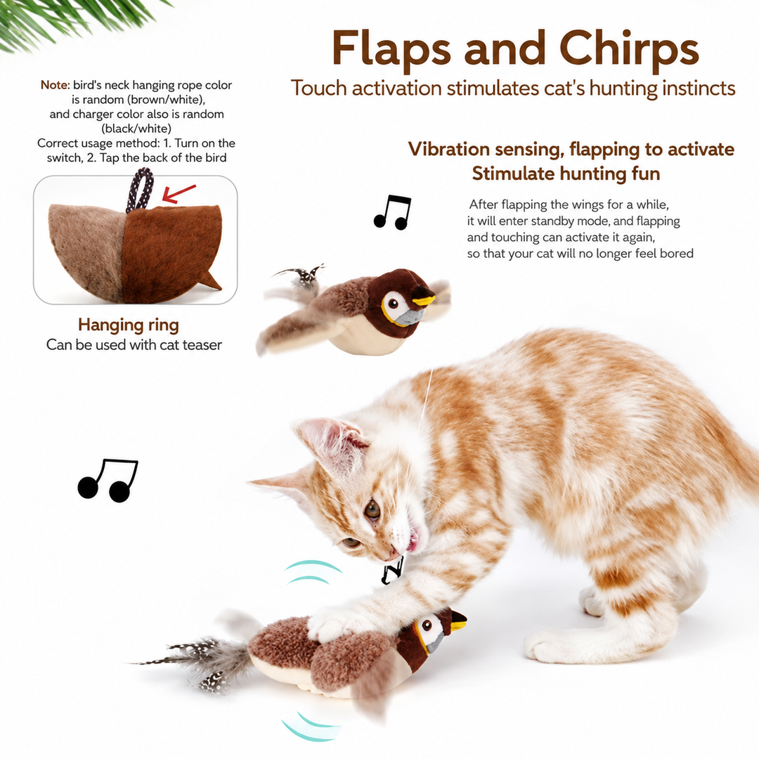 Plush Bird Cat Toy