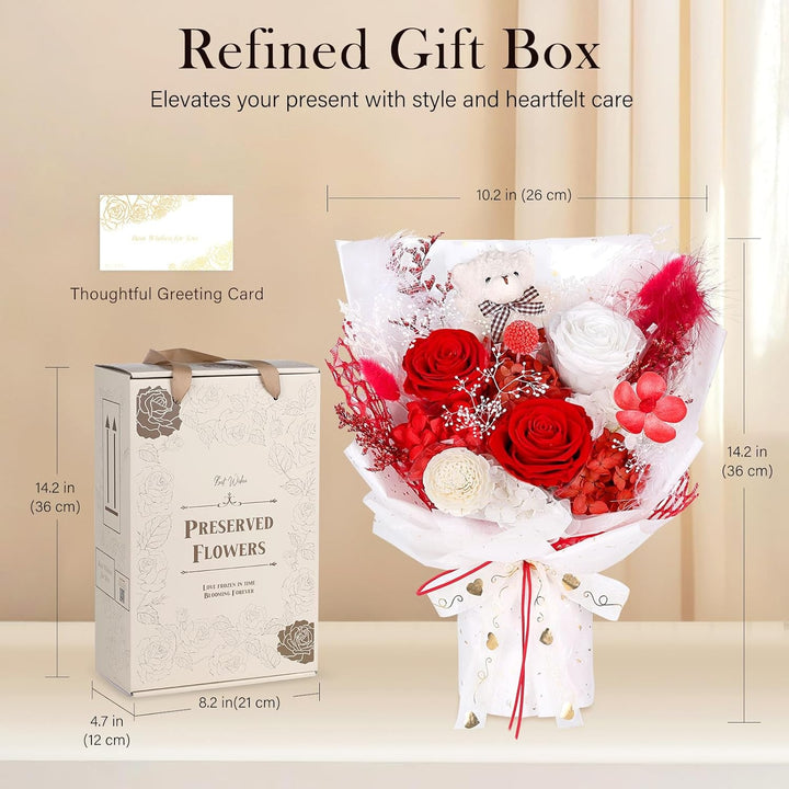 Preserved Flowers Bouquet with Bea