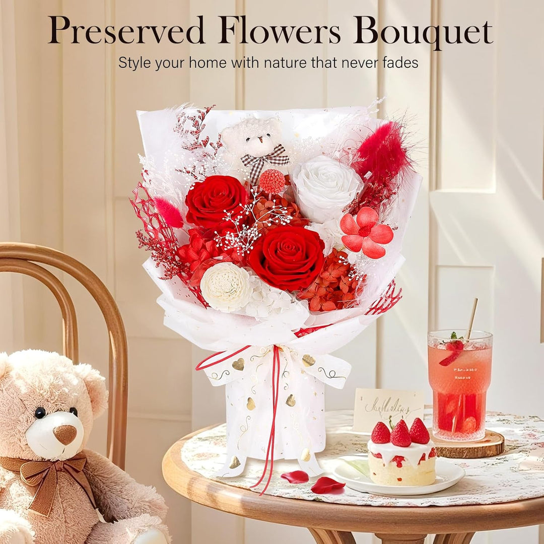 Preserved Flowers Bouquet with Bea